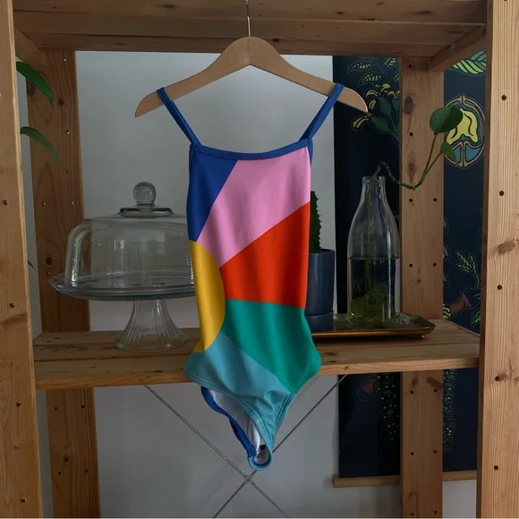 Hanna Andersson Colorful Rainbow Colorblock Horizon One Piece Swimsuit